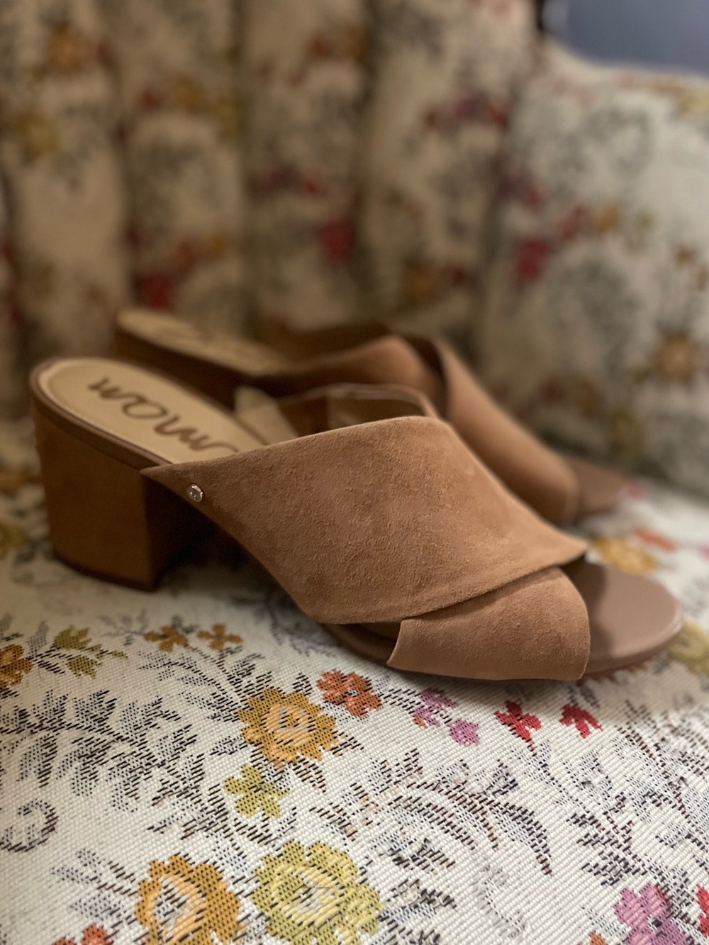 Sam Edelman Stanley Block Heel Mule Sandal Women’s Size 8 Summer Event Neutral